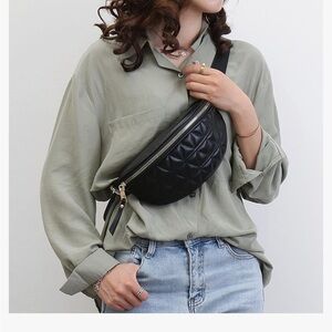 Black and Gold Belt Bag